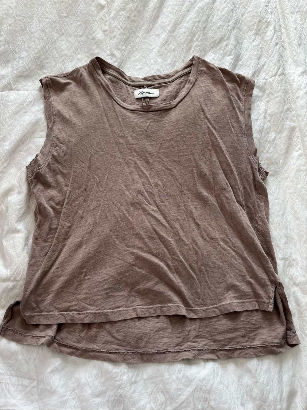 Rowan Layered Sleeveless Tank - Taupe Brown